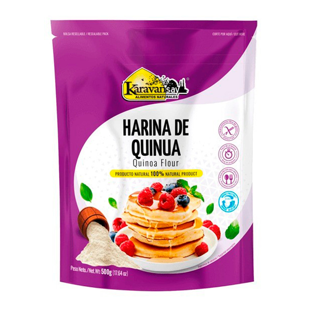 HARINA DE QUINUA KARAVANSAY X 500 GRS