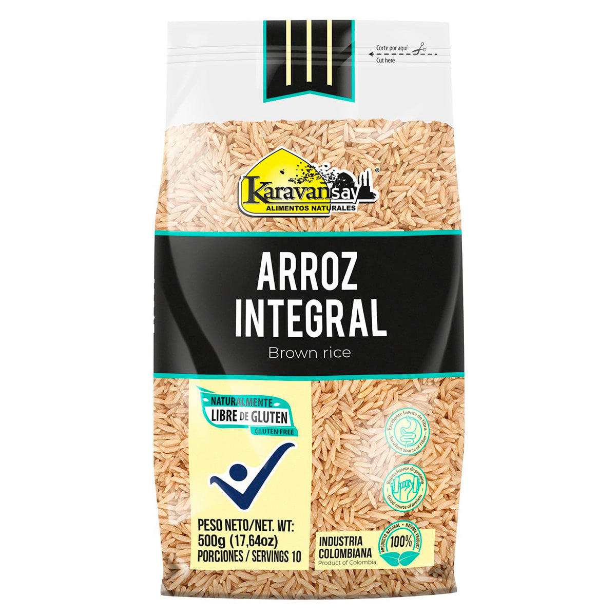 ARROZ INTEGRAL BOLSA BOPP KARAVANSAY X 500 GRS