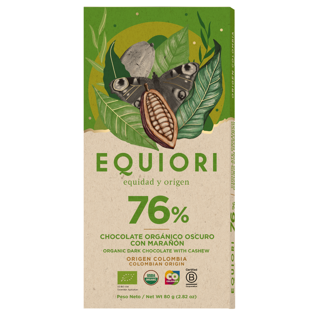 BARRA CHOCOLATE EQUIORI  MARAÑON 76% X 80 GRS