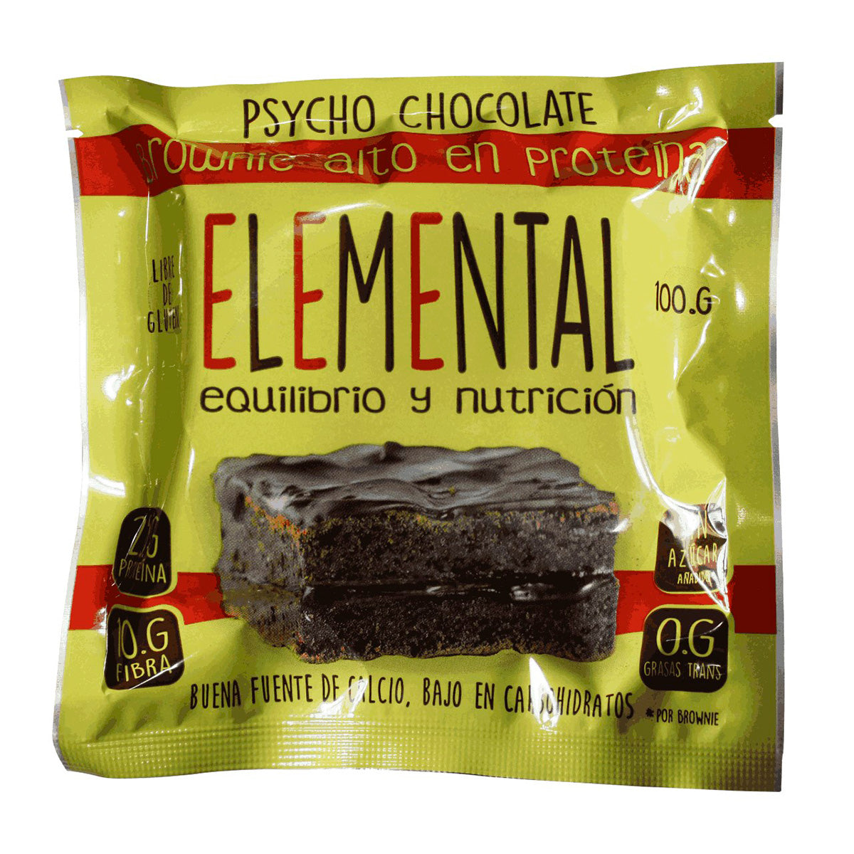 BROWNIE PROTEINA CHOCOLATE X 100 GRS ELEMENTAL FOODS