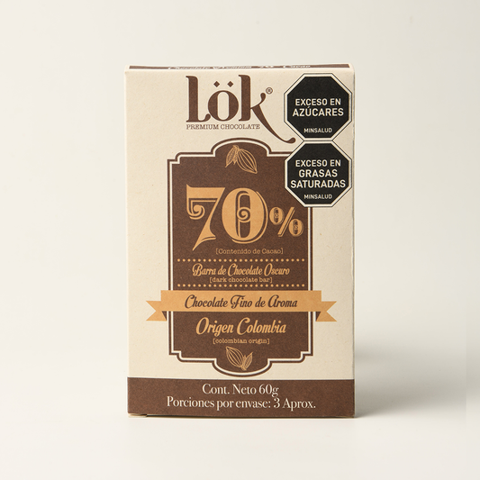 CHOCOLATE LOK 70% ORIGEN COLOMBIA