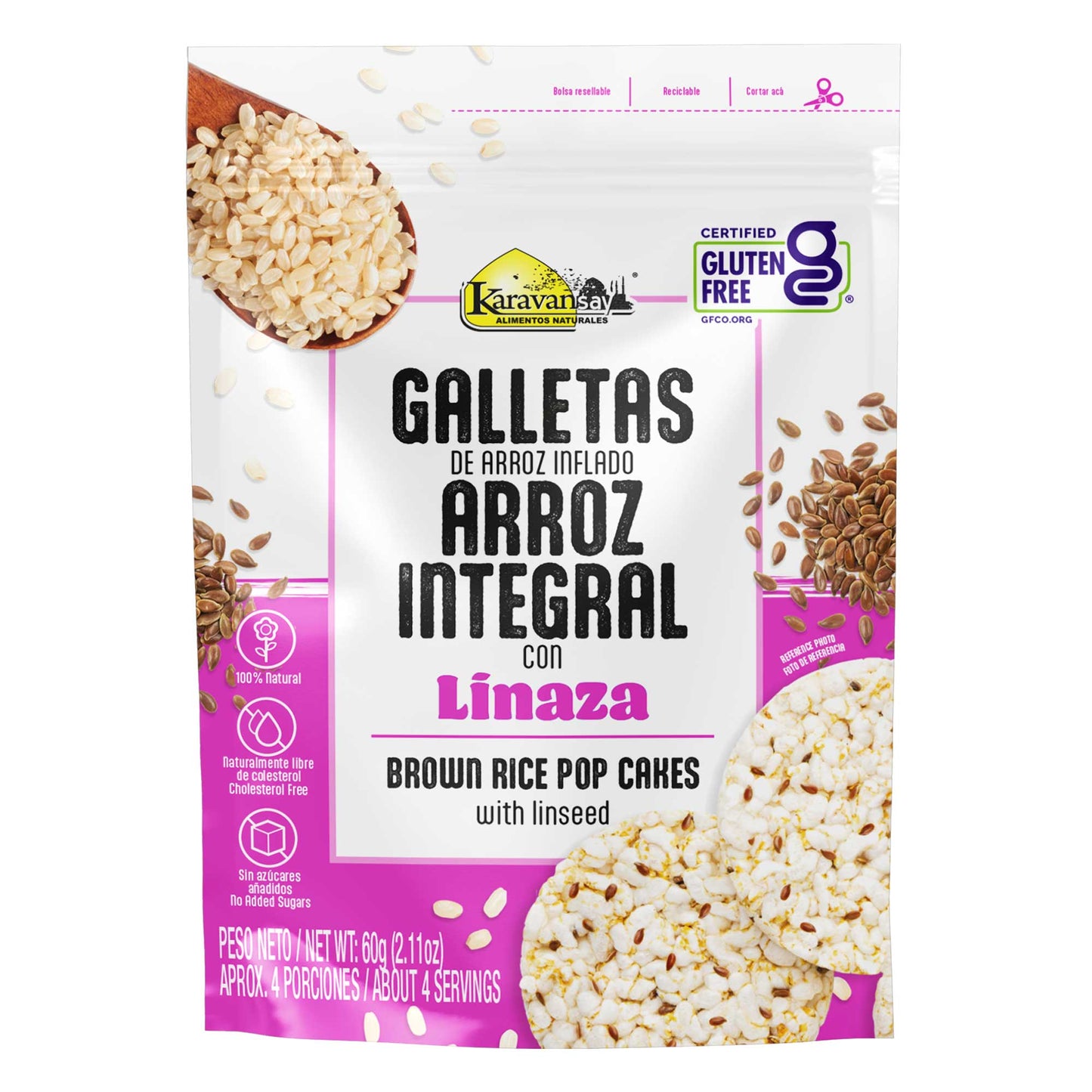 Galletas de arroz linaza doy pack karavansay  60 gr