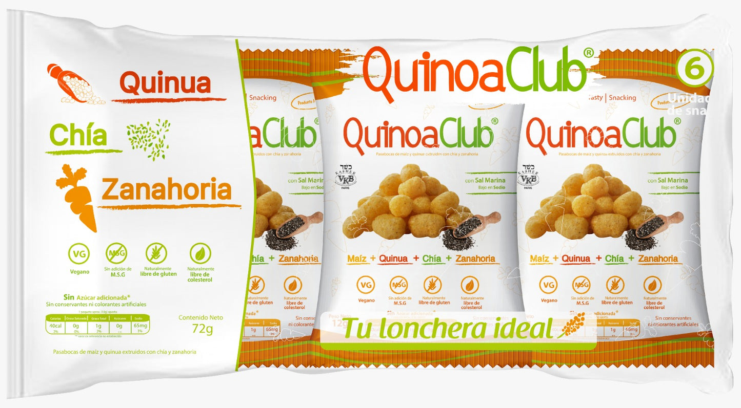 PASABOCAS QUINOA, CHIA Y ZANAHORIA * 6 UNIDADES