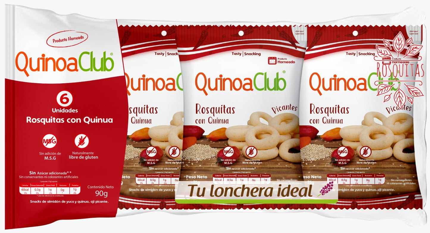 QUINOA CLUB ROSCAS PICANTE * 6 UNIDADES