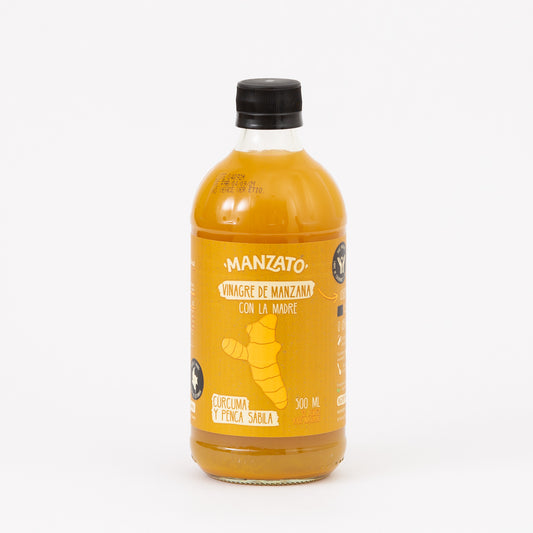 VINAGRE DE MANZANA CURCUMA PIMIENTA NEGRA Y SABILA (MANZATO) 500 ML